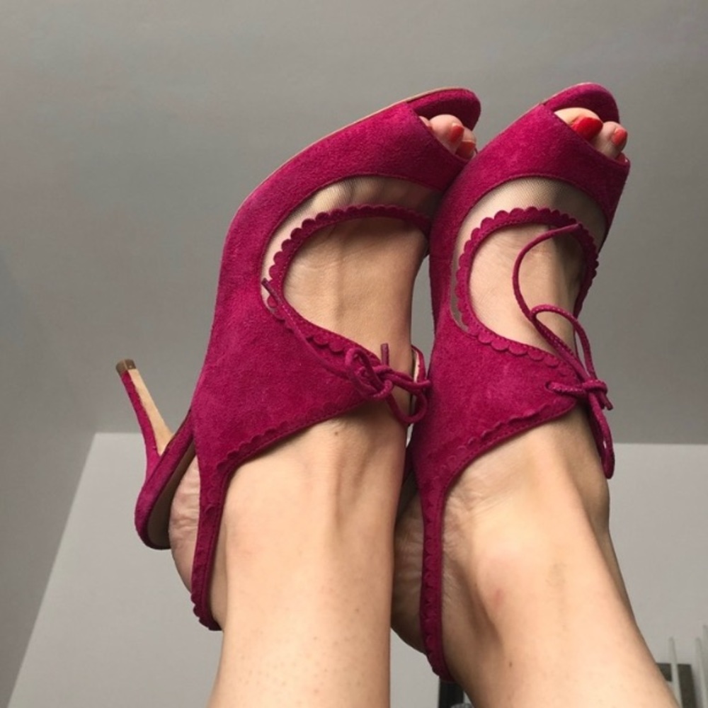 L.K. Bennett pink suede sling backs Size 38 ππ - Picture 5 of 5